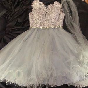 Silver Cocktail Dress MayQueen Couture